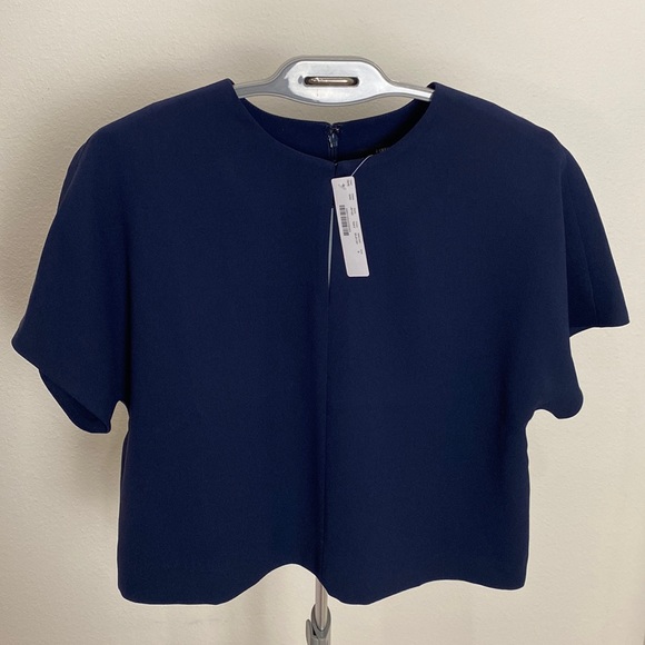 J. Crew Tops - J. Crew Cropped Cap-Sleeve Top in 365 Crepe